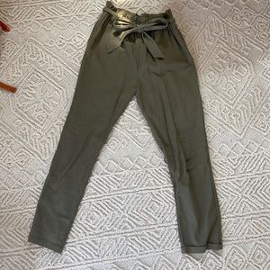 Flowy Army Green Boho Pants